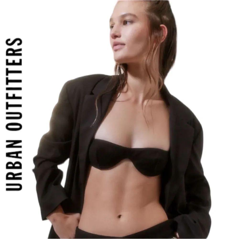 NEW Out From Under UO Urban Outfitters That Girl Black Ribbed Ribbed Bra M XL